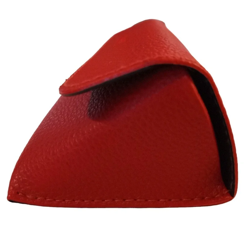 Guess Red Leather Eyeglass Case Black Velvet Lined Designer Sunglass Snap Holder